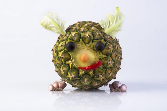 animales hechos con frutas