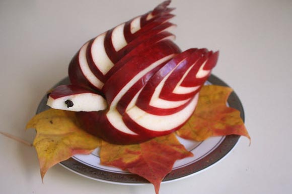 animales hechos con frutas