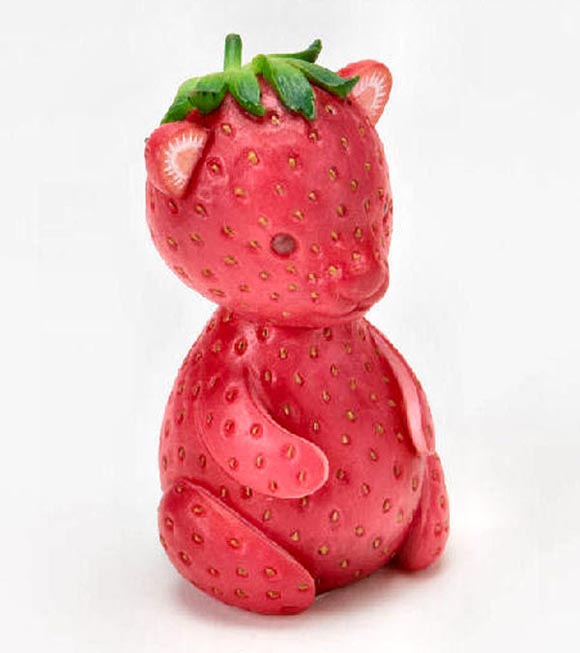 animales hechos con frutas