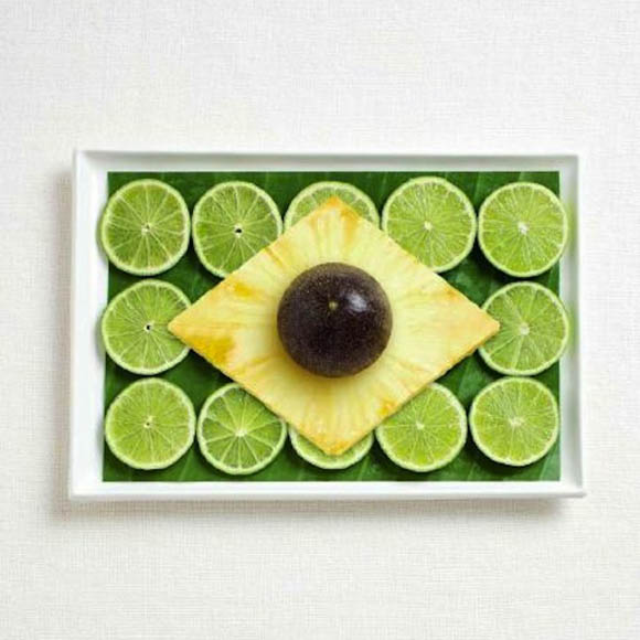 banderas hechas con comida