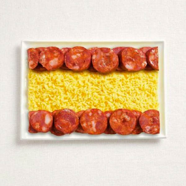 banderas hechas con comida