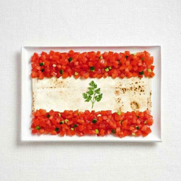 banderas hechas con comida