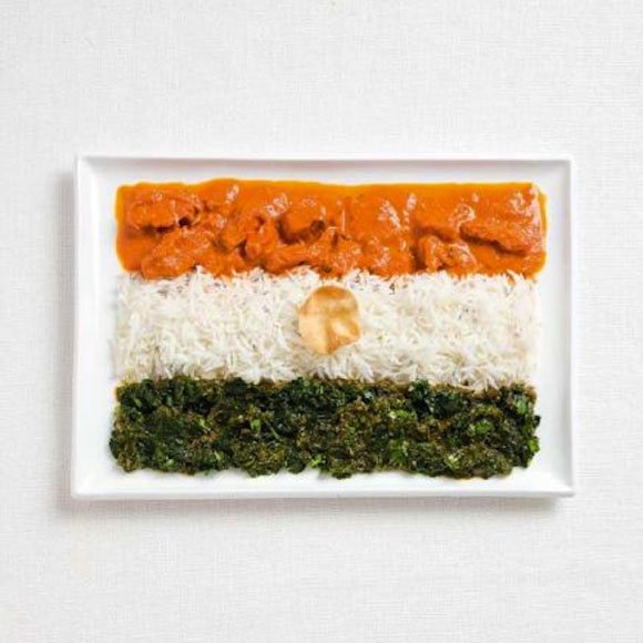 banderas hechas con comida