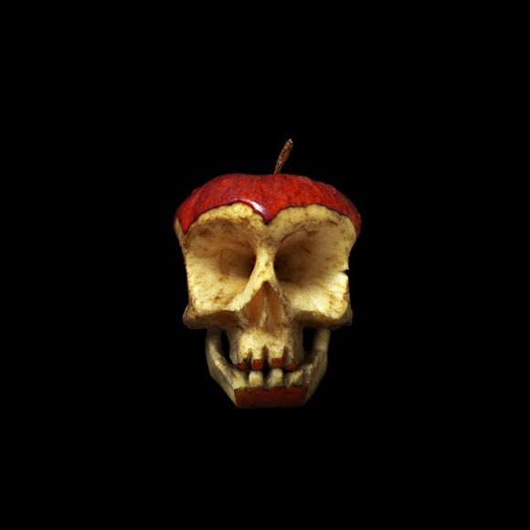 calaveras talladas en verduras y frutas