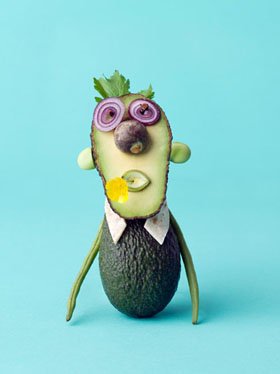esculturas hechas con verduras