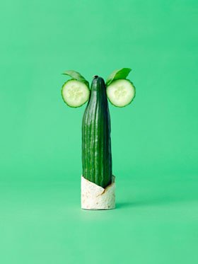esculturas hechas con verduras