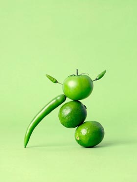 esculturas hechas con verduras