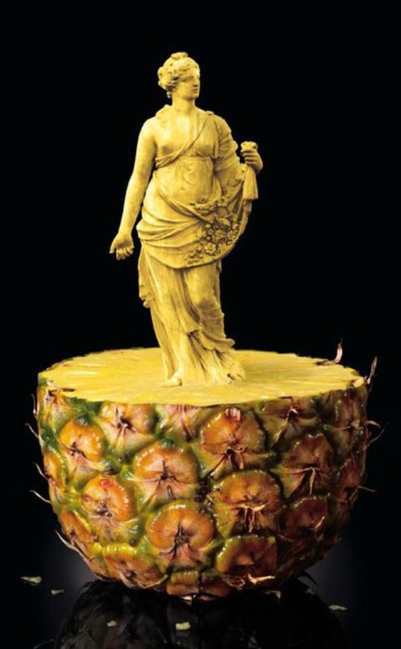 frutas y verduras talladas