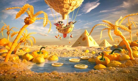increibles paisajes hechos con comida