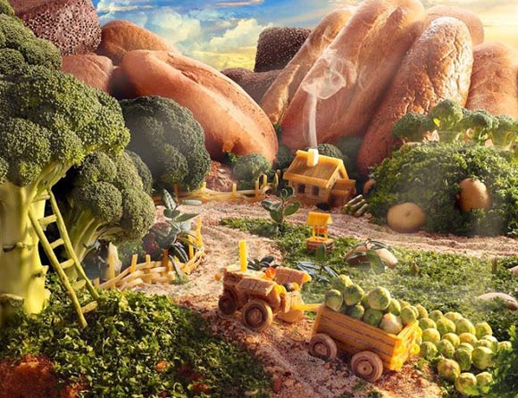 increibles paisajes hechos con comida