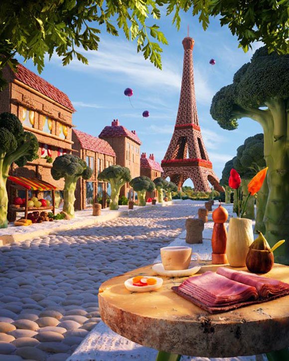 increibles paisajes hechos con comida