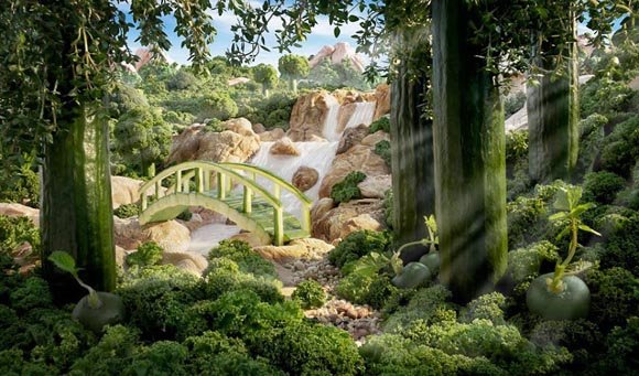 increibles paisajes hechos con comida