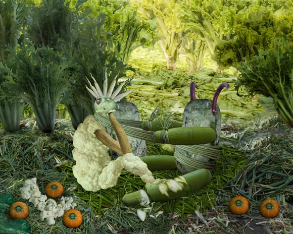 obras de artes clasicas hechas con comida