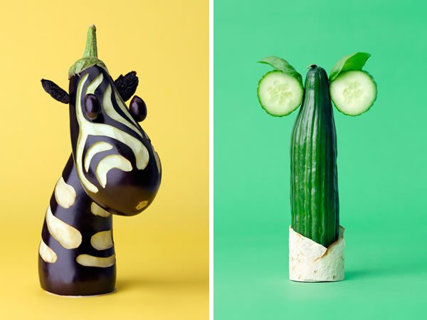 Caras hechas con vegetales Caras hechas con vegetales