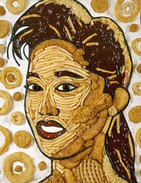 retratos de celebridades hechas con comida